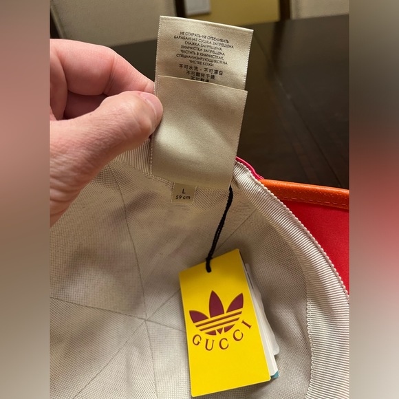 New Authentic Gucci Adidas Logo Pink Baseball Hat - Picture 14 of 16